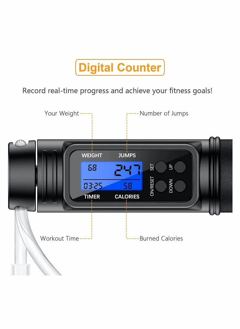 Generic Jump Rope Adjustable Multifun Speed Skipping with Calorie Counter Cordless Digital and Alarm Reminder for Fitness Exercise Workout Boxing MMA Gym Lose Fat  - Image 4