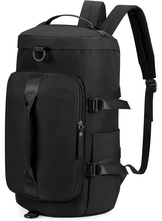 PROMASS Sports Gym Bag for Men Women,Travel Duffel Totes Bag Lightweight Backpack Carry on Luggage Bags with Shoes Compartment Adjustable Strap for Yoga Swimming Waterproof Dance Bag for Weekend (Black) - Image 1