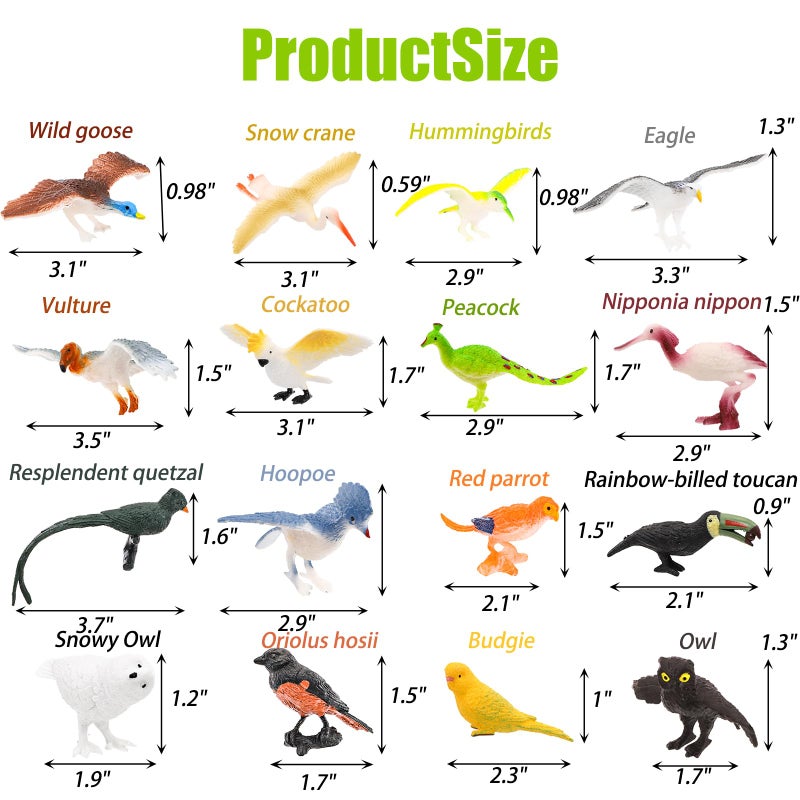ZENFUN 29 Pieces Realistic Bird Animals Figurines, Mini Bird Model, Birds Cake Cupcake Topper, Parrot Figurine, Miniature Birds Animal Figure for Birthday Party Supply - Image 2