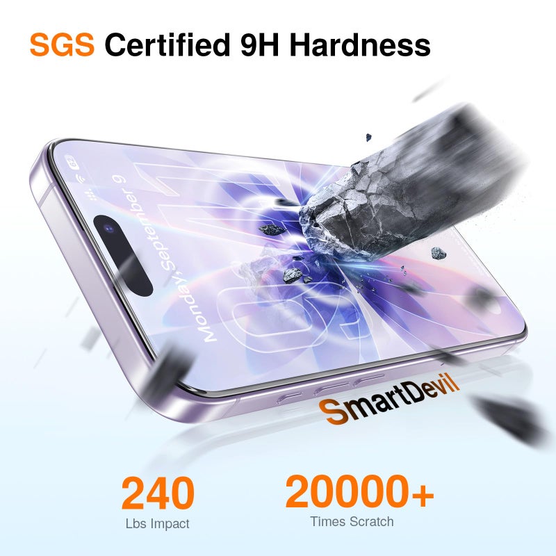 SMARTDEVIL 2 Pack Screen Protector for iPhone 17 with AR Anti-Reflective Technology, 9H Hardness Military Grade Tempered Glass, Bubble Free and Auto Dust-Removal Box, Easy Installation, Case Friendly - Image 4