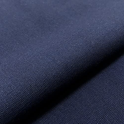 LOVOUS Linen Embroidery Fabric, Quilting Fabric Cloth Garments Crafts Accessories Square Embroidery Cloth, 20 by 62-Inch(Navy Blue) - Image 1