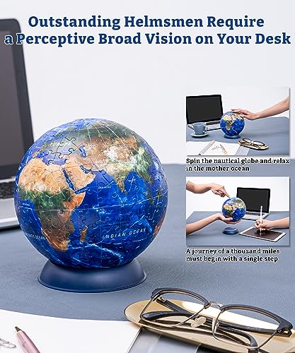 Pintoo 3-D Puzzle Globe Supreme Large 9" Earth Globe Decor with 540 Curved & Translucent & Tactile Puzzle Pieces - Globes of The World for Unisex Adults, Explorers, Business, Home Decoration [A3753] - Image 3