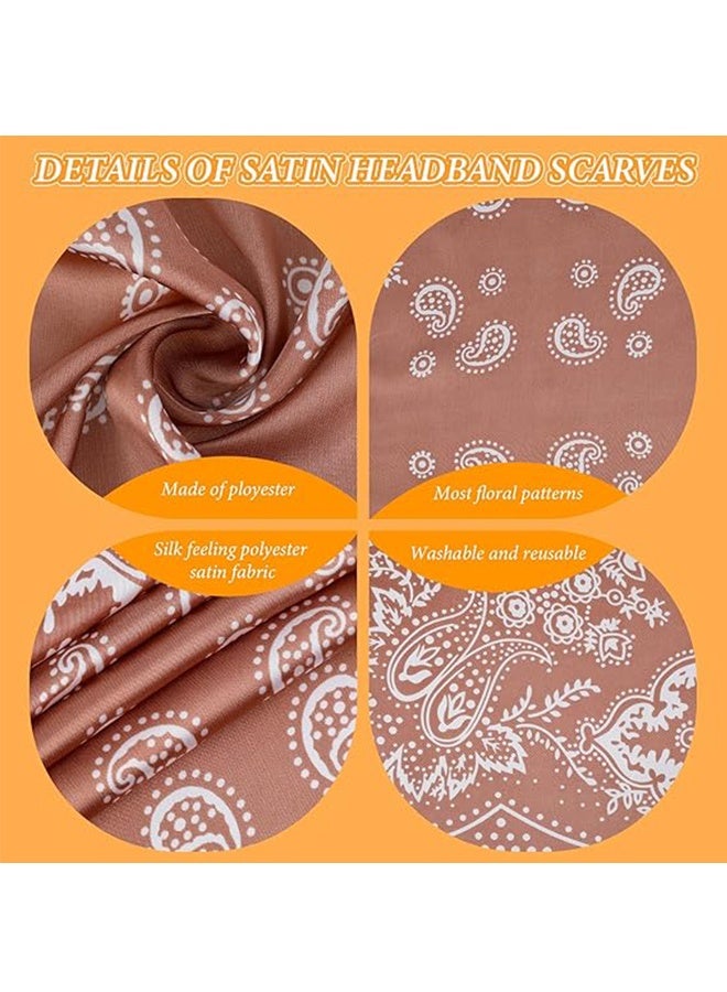 3 Pcs 27.5 Inches Silk Head Scarf for Women Men Vintage Bandanas Satin Hair Scarf Silk Wrap Neck Square Scarves  - Image 3