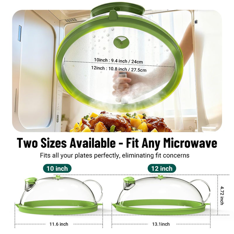 Bobomoment Microwave Splatter Cover with Water Steamer, Upgraded Microwave Cover for Food with Handle, Clear Plate Covers, Splatter Guard, Kitchen Essentials Gadgets, House Warming Gifts New Home, 10 Inch - Image 4