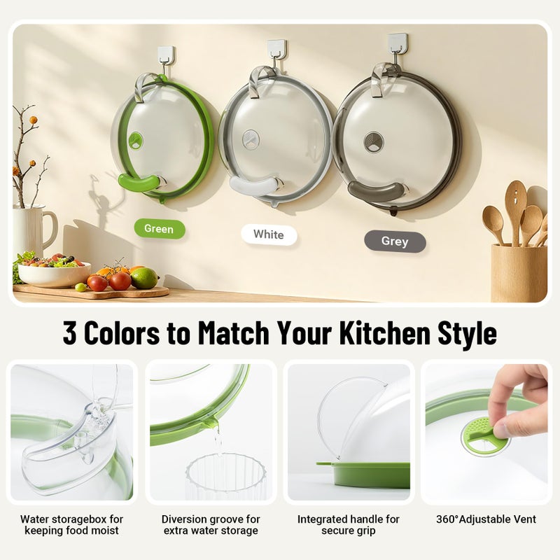 Bobomoment Microwave Splatter Cover with Water Steamer, Upgraded Microwave Cover for Food with Handle, Clear Plate Covers, Splatter Guard, Kitchen Essentials Gadgets, House Warming Gifts New Home, 10 Inch - Image 3