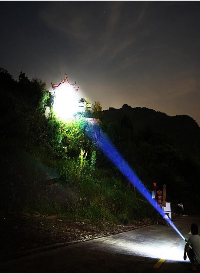 SUKILO High Powered Handheld Flashlight, Rechargeable LED with USB-C Fast Charge, 5 Lighting Modes, Colorful Fluorescent Strips Body, Mechanically Zoomable, IPX6 Waterproof for Hunting, Camping  - Image 5