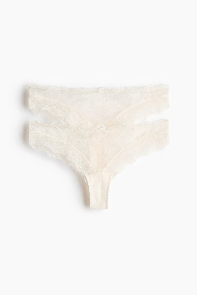 H&M 2-pack lace Brazilian briefs