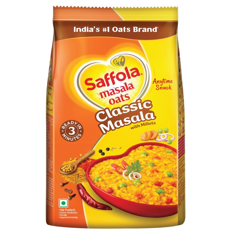 Saffola Masala Oats Classic Masala 500 grams 1763 oz Vegetarian