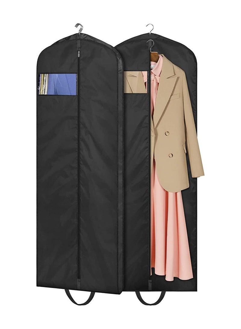 Generic Pack of 10 Hanging Garment Suit Bags 60×160 Garment Bag for Storage Clothes Cover with Clear Window and ID Card Holder for Gown,Windbreaker (BLACK)  - Image 2