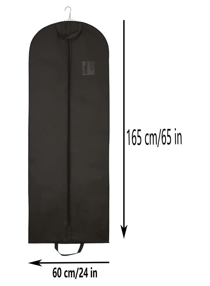 Generic Pack of 10 Hanging Garment Suit Bags 60×160 Garment Bag for Storage Clothes Cover with Clear Window and ID Card Holder for Gown,Windbreaker (BLACK)  - Image 1