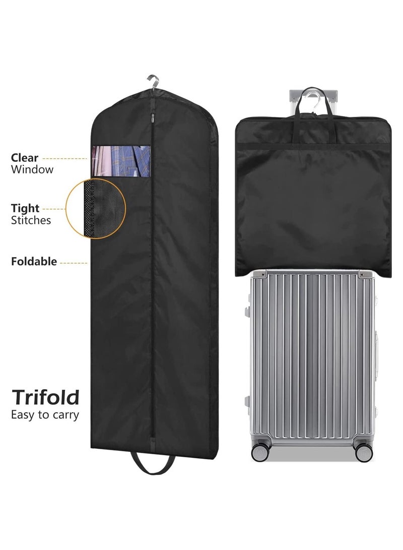 Generic Pack of 10 Hanging Garment Suit Bags 60×160 Garment Bag for Storage Clothes Cover with Clear Window and ID Card Holder for Gown,Windbreaker (BLACK)  - Image 4