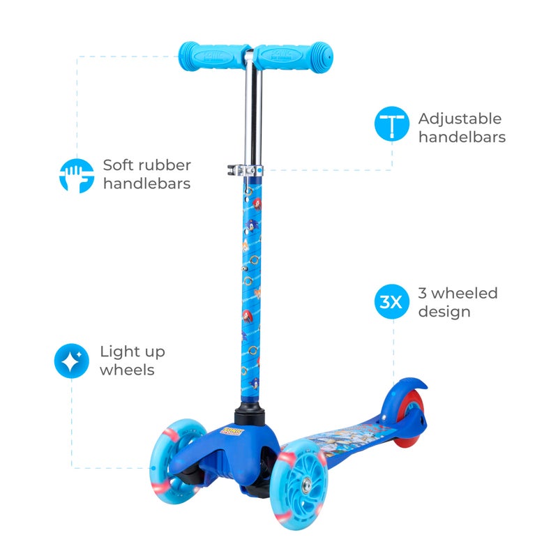 VOYAGER سكوتر سونيك القنفذ ذاتي التوازن مع عجلات مضيئة، منصة عريضة إضافية، 3 عجلات، فرامل تعمل بالقدم، حد وزن 75 رطل، للأطفال والرضع، للبنات أو الأولاد، للأعمار من 3 سنوات وما فوق - Image 2