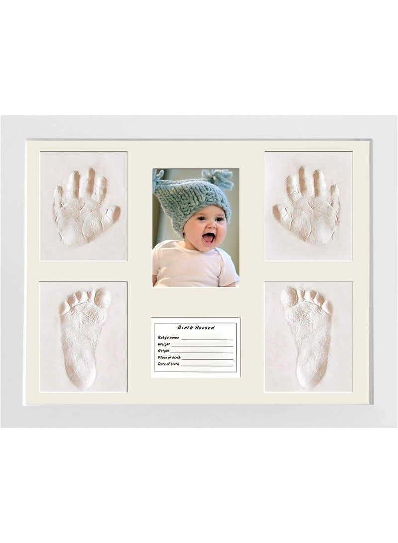 Womdee Baby Clay Handprint Footprint Kit Picture Frame, Perfect for Baby Gifts, Memory Photo Frame - Newborn Baby Keepsake Frames Plaster Kit Photo Frame - Image 1