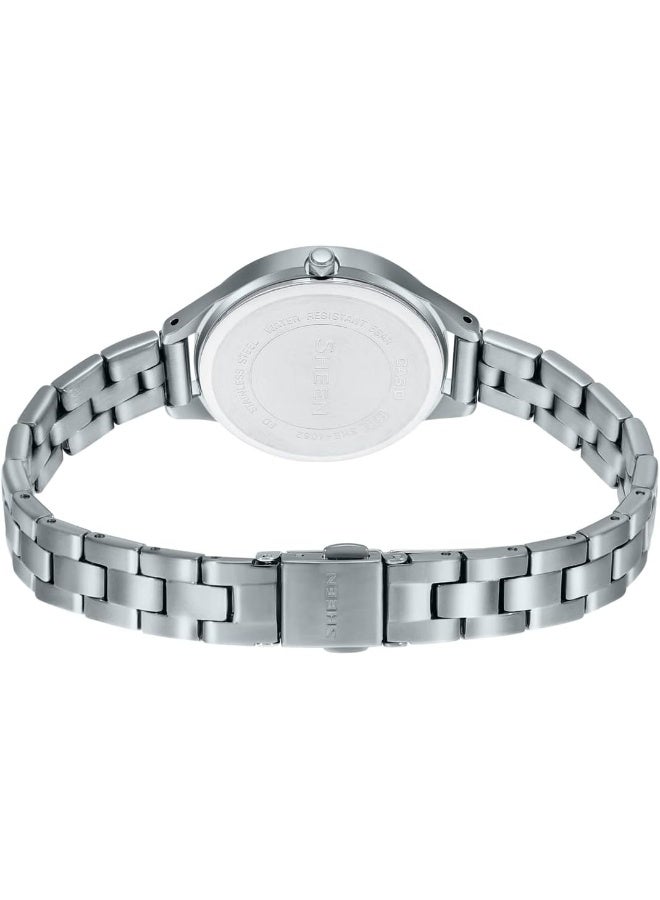 CASIO ساعة كاسيو أنالوج بقرص أسود للنساء - SHE-4062D-8AUDF، أسود، سوار - Image 4