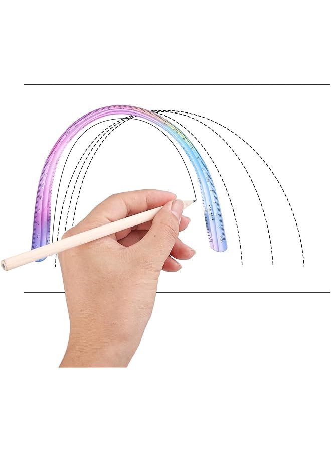 erorex 2 Pcs Flexible Ruler 30Cm 12Inch Plastic Ruler Shatterproof Straight Edge Ruler Soft Bendable Ruler For School Classroom Office Kids And Adults - Image 5