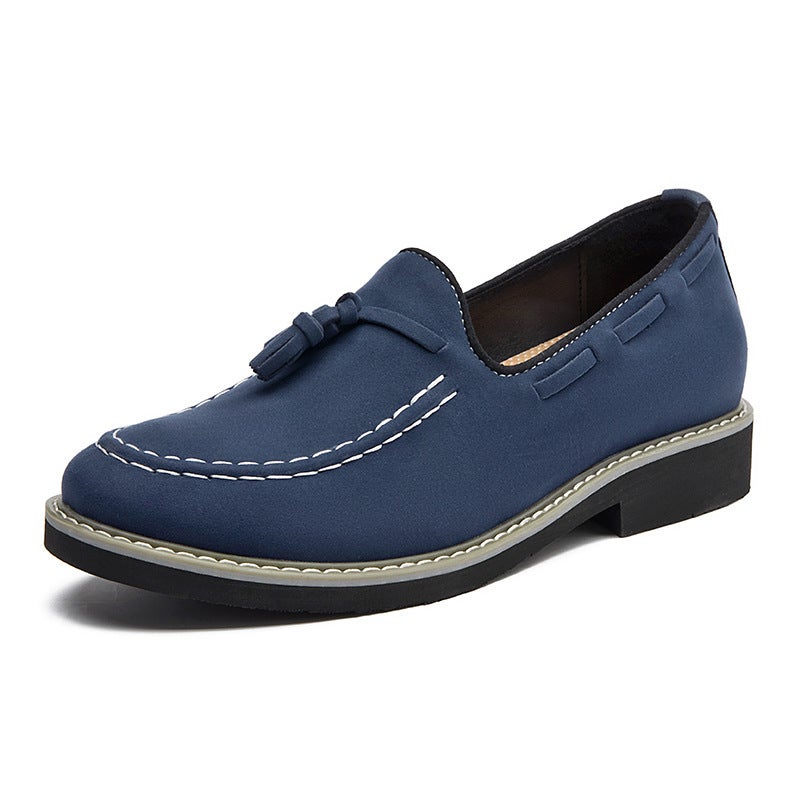 Height-Increasing Beanie Shoes For Men Style With Heel Tassel Casual Leather Shoes For Men One-Leg Business Shoes For Men - Image 2