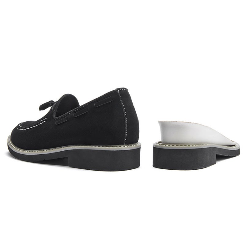 Height-Increasing Beanie Shoes For Men Style With Heel Tassel Casual Leather Shoes For Men One-Leg Business Shoes For Men - Image 3