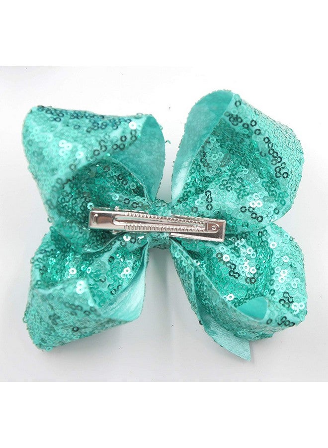 CellElection 15Pcs Bling 6 Inch Hair Bows Large Big Sparkly Glitter Sequin Bows Alligator Hair Clips for Baby Girls Toddlers Kids Children Teens - Image 3