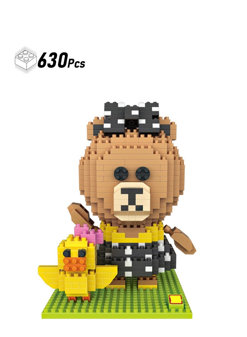 630pcs Black Skirt Bear Model Set Building Blocks Leisure Decompression Assembly Toys Children Adult Home Decorations  - Image 1