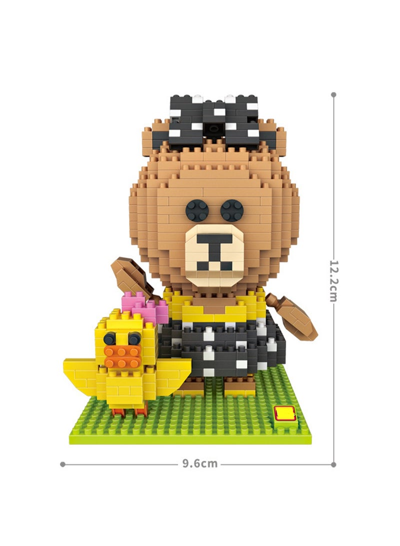 630pcs Black Skirt Bear Model Set Building Blocks Leisure Decompression Assembly Toys Children Adult Home Decorations  - Image 2