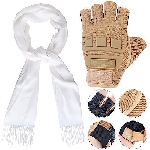 Yewong Aviator Costume Accessory Set Fur Ear Flaps Trooper Trapper Pilot Cap Aviator Goggles Scarf Gloves for Men Women Air Force Fighter Cosplay - Image 5