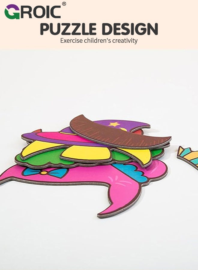 جرويك ألغاز مغناطيسية، لعبة تلبيس الوجه، لعبة سفر، لعبة تعليمية مزدوجة الجوانب لمرحلة ما قبل المدرسة، أنشطة تعليمية للأطفال الصغار في مرحلة ما قبل المدرسة، كتاب تعليمي مغناطيسي، لعبة تلبيس على الطاولة - Image 4