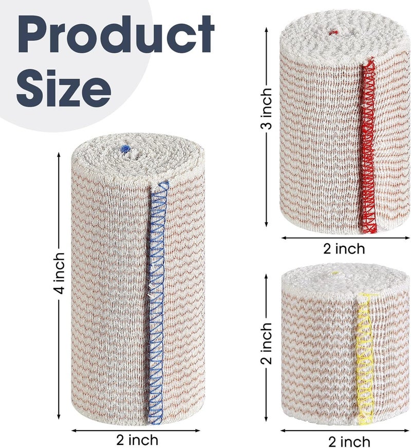 LEIFIDE 48 Pcs Elastic Bandage Wrap 2 Inch 3 Inch 4 Inch Compression Wrap with Self Closure Washable Elastic Bandage Reusable Stretched Rolls for Sport Sprains Injury Recovery - Image 2
