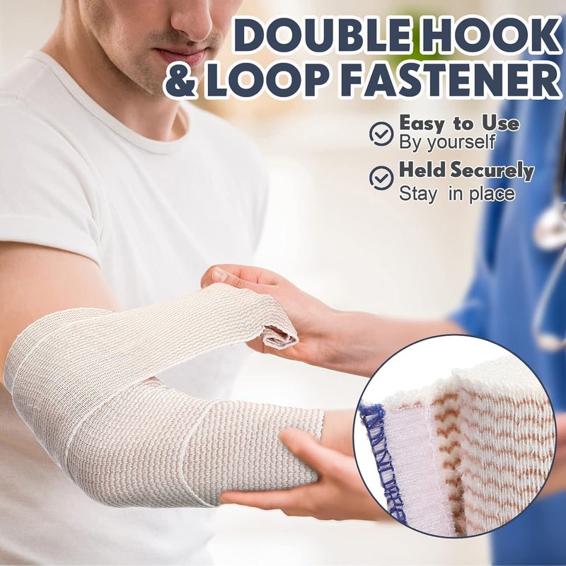 LEIFIDE 48 Pcs Elastic Bandage Wrap 2 Inch 3 Inch 4 Inch Compression Wrap with Self Closure Washable Elastic Bandage Reusable Stretched Rolls for Sport Sprains Injury Recovery - Image 4