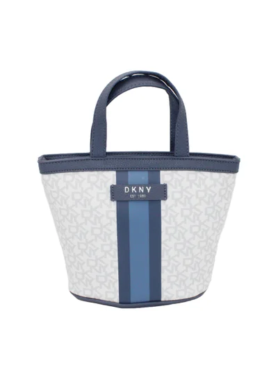 دكني حقيبة مستحضرات التجميل الصغيرة من DKNY Signature Stripe 2.0، حقيبة مكياج للسفر صغيرة، حقيبة تخزين صغيرة خفيفة الوزن لمستحضرات التجميل، حقيبة مكياج صغيرة، حقيبة أدوات الزينة للسفر