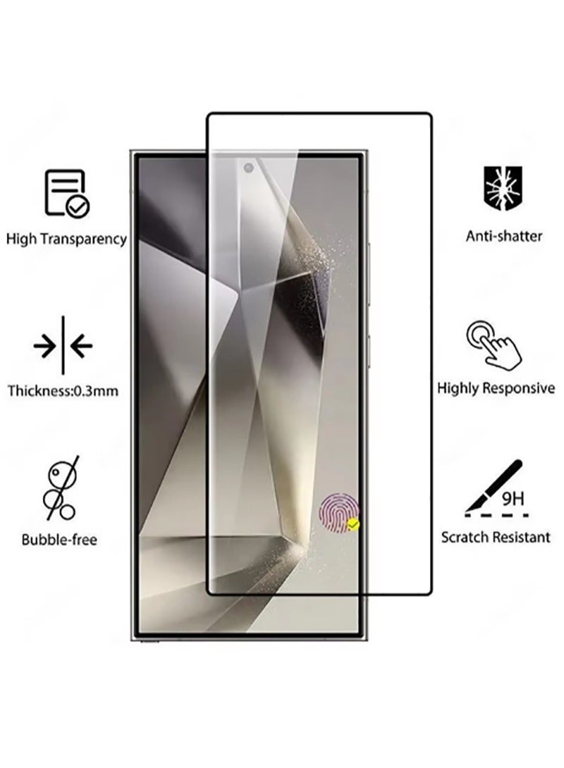 3in1 Tempered Glass For Samsung Galaxy S25 Ultra Screen Protector Camera 1 Pack Lens Film+ 1 Pack Screen protector+1 Pack Transparent Phone Case - Image 4