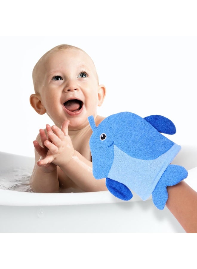 Bukela 5 Cartoon Children’s Bath Gloves – Soft Terry Cloth, Animal Design, for Washing Kids - Image 2