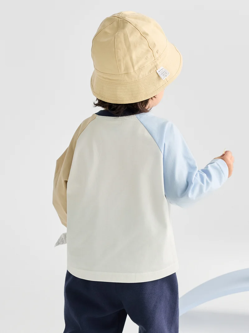 Balabala Boy Toddler Round v-neck long-sleeved T-shirt