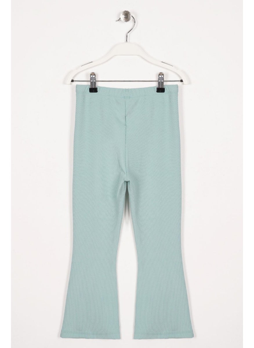 WEWE On Cagla Green Color Girls Tights with Slit Detail on Legs  - Image 2