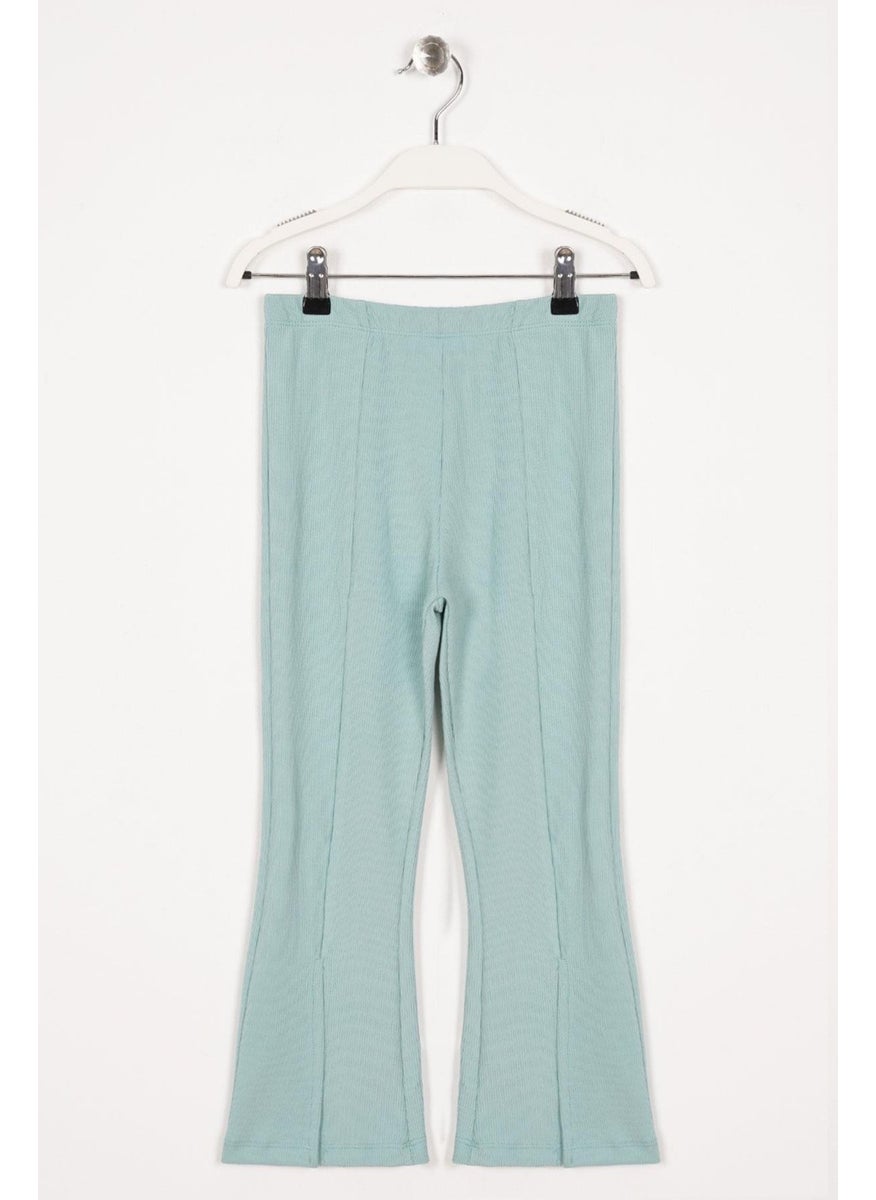 WEWE On Cagla Green Color Girls Tights with Slit Detail on Legs  - Image 1