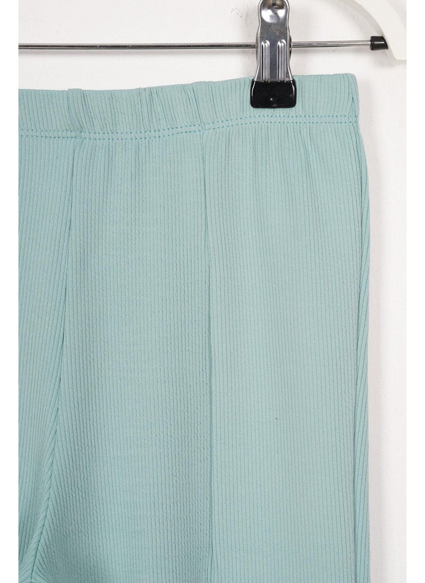 WEWE On Cagla Green Color Girls Tights with Slit Detail on Legs  - Image 3