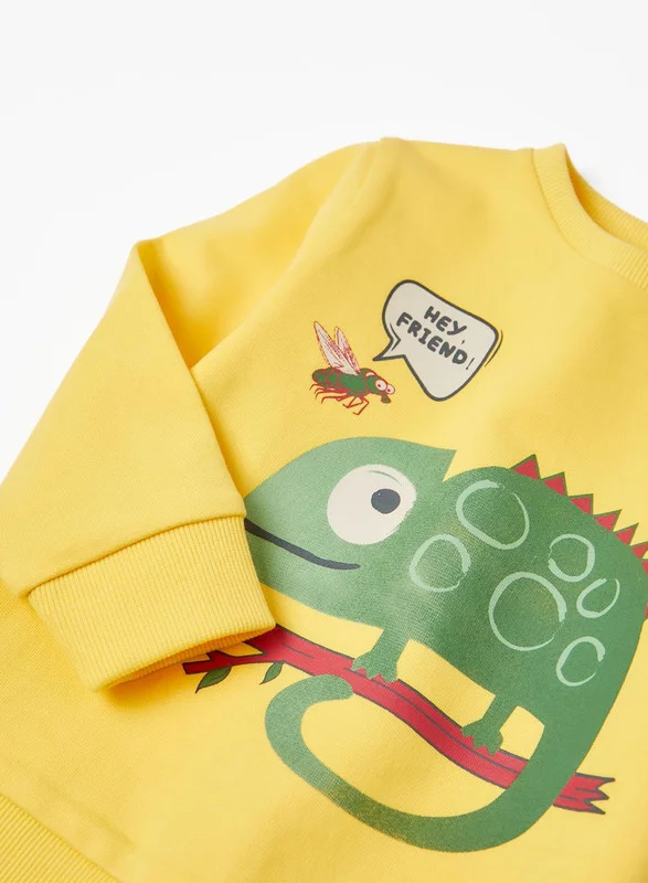 Zippy Cotton Sweatshirt for Baby Boys 'Chameleon', Yellow