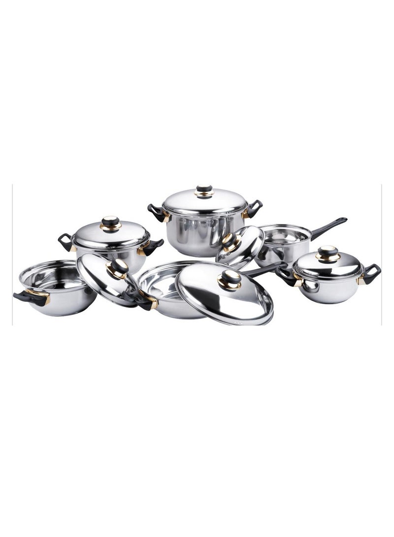 هيك طقم قدور ستانلس ستيل مكون من 12 قطع