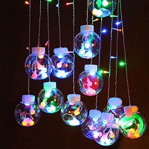 Lexton Ball Curtain Light | 12 Balls | 6 Big Balls 6 Small Balls | 8 Flashing Modes | Multicolor | for Indoor & Outdoor Decorations - Image 2