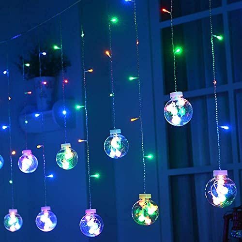 Lexton Ball Curtain Light | 12 Balls | 6 Big Balls 6 Small Balls | 8 Flashing Modes | Multicolor | for Indoor & Outdoor Decorations - Image 3