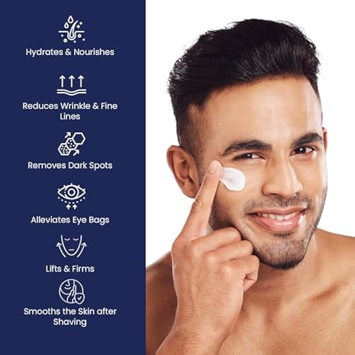 Uttse 6-in-1 Face Cream for Men: Anti Aging & Wrinkle Cream for Men with Collagen, Hyaluronic Acid, Vitamins E & B, Shea Butter - Dark Spots Remover & Eye Bags Treatment - 1.7 oz. - Image 4