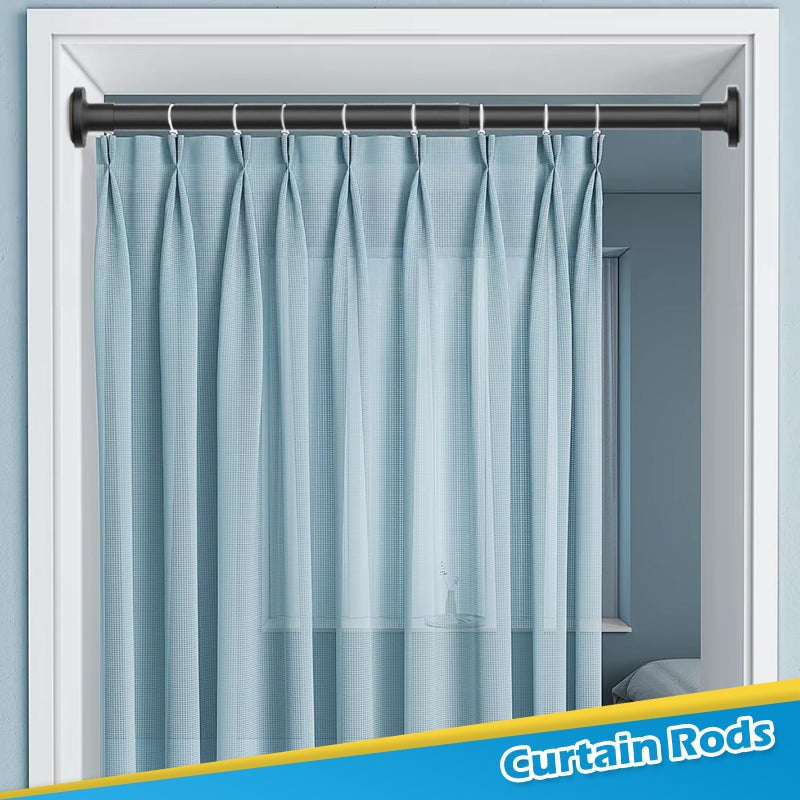 MOEROTER Short Tension Rod 18 to 28 Inch Small Spring Tension Rod No Drilling Adjustable Black Curtain Rod for Windows, Closet, Doorway, Door - Image 3