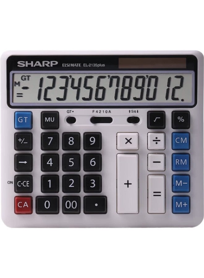 Sharp El-2135 Plus Office Calculator, Large Screen, Solar And Battery Dual Power, Office Supplies, 2135 Dual Power Upgraded Version - Image 3