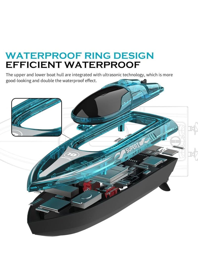Barakah RC Boat with LED Lights, Remote Control Boat Kids, Toy Water Boat, 2 Hour Endurance Remote Control Boat for Pool with 2 Rechargeable Batteries, for Pools and Lakes, Pool Toys, Capsize Recovery - Image 3