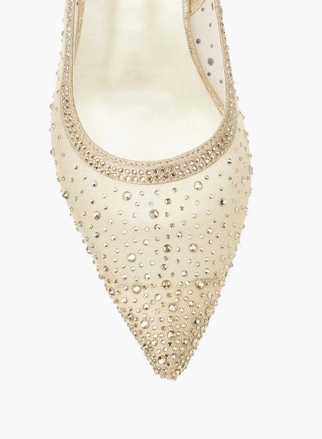 Celeste GOLD Women Embellished Buckle Closure Pointed Toe Shoes for Women | Best Price UAE