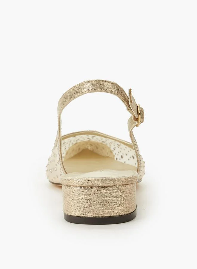 Celeste GOLD Women Embellished Buckle Closure Pointed Toe Shoes for Women | Best Price UAE