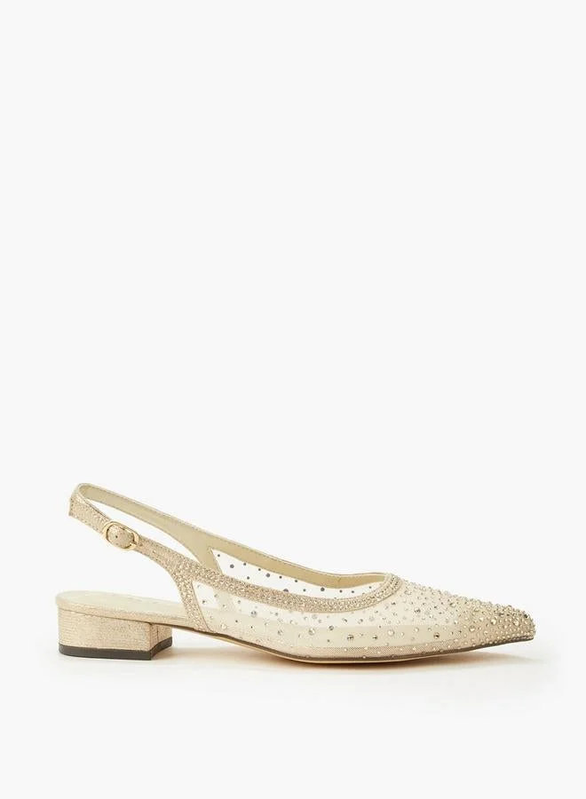 Women Embellished Buckle Closure Pointed Toe Shoes