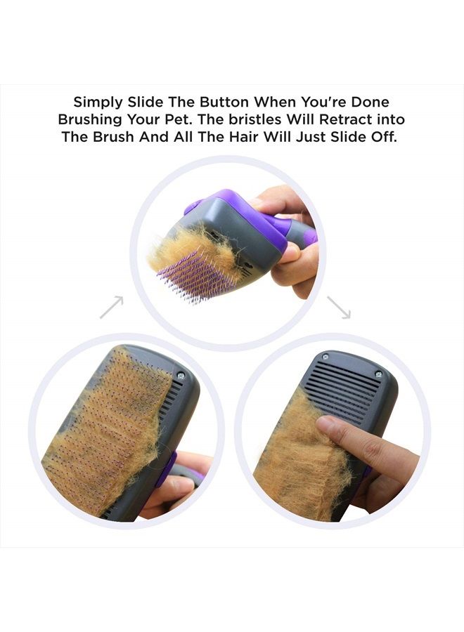 Hertzko Self Cleaning Slicker Brush with Plastic Tips for Sensitive Dogs and Cats - Image 4