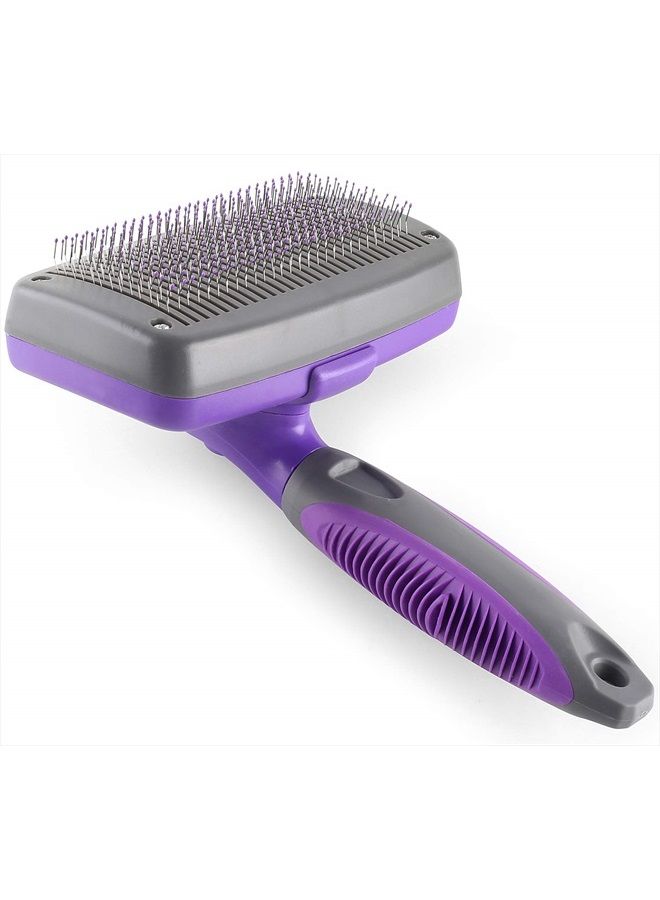 Hertzko Self Cleaning Slicker Brush with Plastic Tips for Sensitive Dogs and Cats - Image 3