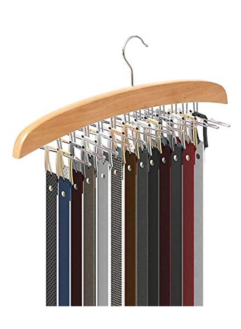 SYOSI 2Pcs Pack Tie Belt Hangers Adjustable 24 Clip Scarf Racks Holder Hook Hanger for Closet Organizer Storage Beige - Image 5