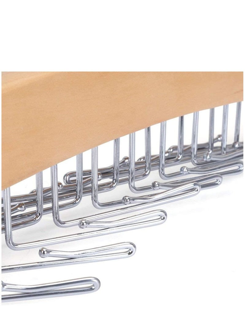 SYOSI 2Pcs Pack Tie Belt Hangers Adjustable 24 Clip Scarf Racks Holder Hook Hanger for Closet Organizer Storage Beige - Image 2